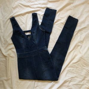 Mebon by Machine Jeans Denim Skinny Jumpsuit